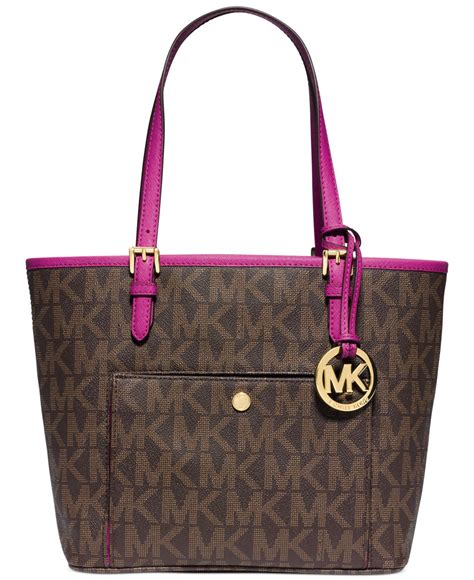 michael kors jet set medium tote brown|michael kors designer tote jetset.